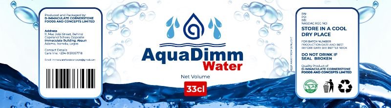 AquaDimm Water, 33cl label
